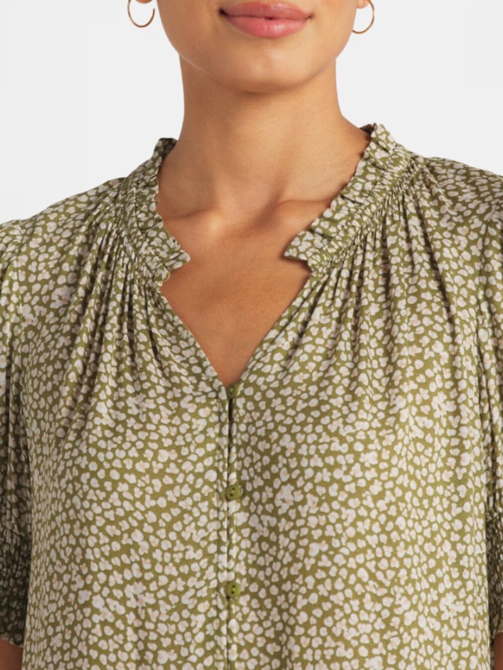Les Serein Victoria Button Detail Light Green Blouse XL - Picture 5 of 6